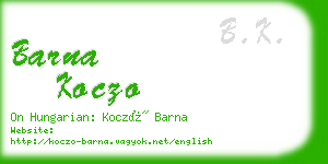 barna koczo business card